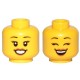 LEGO női fej kétarcú mosolygó/nevető arc mintával, sárga (56785)