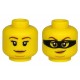LEGO női fej kétarcú fekete szemmaszk mintával, sárga (66166)