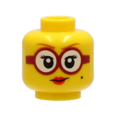 LEGO női fej szemüveg mintával, sárga (73965)  --- Debrecenben raktáron!