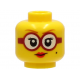 LEGO női fej szemüveg mintával, sárga (73965)
