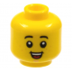 LEGO férfi/fiú fej nevető száj mintával, sárga (73644)