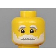 LEGO férfi fej fehér szakáll mintával, sárga (79426)