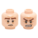 LEGO férfi fej kétarcú szomorú/grimaszoló arc mintával (LOTR, Gimli), világos testszínű (23178)