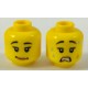 LEGO női fej kétarcú mosolygó/ijedt arc mintával, sárga (33964)