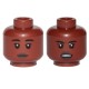LEGO női fej kétarcú közömbös/mérges arc mintával, vörösesbarna (66741)