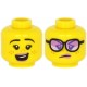 LEGO női fej kétarcú szemüveg mintával, sárga (68588)