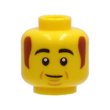 LEGO férfi fej mosolygó arc és pajesz mintával, sárga (74156) --- Debrecenben raktáron!