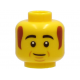 LEGO férfi fej mosolygó arc és pajesz mintával, sárga (74156)