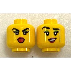 LEGO női fej kétarcú nyelvkiöltős/nevető arc mintával, sárga (77772)  --- Debrecenben raktáron!