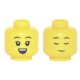 LEGO gyermek fej kétarcú nevető/alvó arc mintával, sárga (80109)
