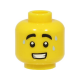 LEGO férfi fej izzadság csepp mintával, sárga (98261)