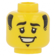LEGO férfi fej nevető arc és pajesz mintával, sárga (69978) --- Debrecenben raktáron!
