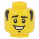 LEGO férfi fej nevető arc és pajesz mintával, sárga (69978)