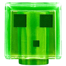 LEGO Minecraft fej, átlátszó világoszöld (31580)