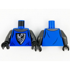 LEGO felsőtest katona ruha fekete sólyom mintával (Castle), kék (76382)