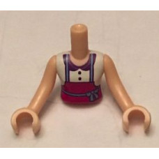 LEGO Friends felsőtest kötény mintával, világos testszínű (92456)