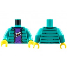 LEGO felsőtest cipzáros pulóver mintával, sötét türkizkék (76382)