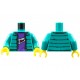 LEGO felsőtest cipzáros pulóver mintával, sötét türkizkék (76382)