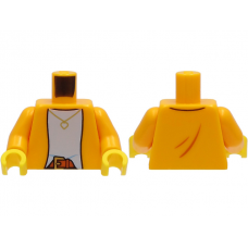 LEGO felsőtest női kabát, póló és nyaklánc mintával, világos narancssárga (76382)