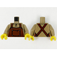 LEGO felsőtest elöl zsebes kötény mintával (kovács), sötét sárgásbarna (76382)