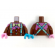 LEGO felsőtest csokornyakkendős és nadrágtartó mintával (bohóc), vörösesbarna (76382)