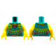 LEGO felsőtest női virágos ruha mintával, sötét türkizkék (76382)