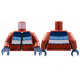LEGO felsőtest cipzáros pulóver mintával, sötétpiros (76382)