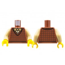 LEGO felsőtest pulóver és csokornyakkendő mintával, vörösesbarna (76382)