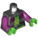 LEGO felsőtest kabát és csontvázfej mintás öv mintával, gyöngyház sötétszürke (76382)