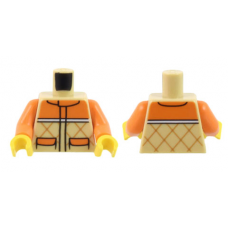 LEGO felsőtest két zsebes mellény mintával, sárgásbarna (76382)