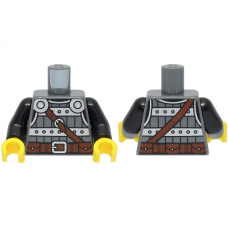 LEGO felsőtest viking harcos mintával, sötétszürke (76382)