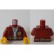 LEGO felsőtest tűzoltó ruha mintával, sötétpiros (76382)