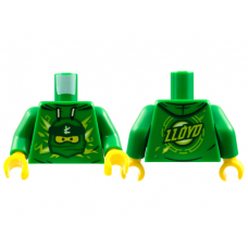 LEGO felsőtest kapucnis felső Ninjago Lloyd mintával, zöld (76382)