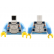 LEGO felsőtest motoros védőmellény mintával, fehér (76382)
