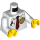 LEGO felsőtest nyakkendő, ing és jelvény mintával, fehér (76382)