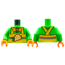 LEGO felsőtest 'Vita Rush' logó és csokornyakkendő mintával, világoszöld (76382)