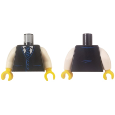 LEGO felsőtest ing, mellény és nyakkendő mintával, fekete (76382)