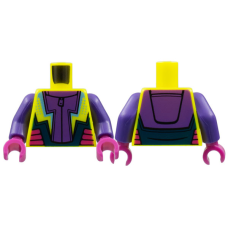 LEGO felsőtest mintával, neon sárga (76382)