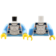 LEGO felsőtest motoros védőmellény mintával, fehér (76382)