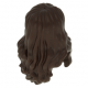LEGO női haj hosszú hullámos, sötétbarna (95225)