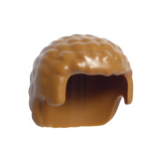 LEGO férfi haj göndör, középsötét testszínű (21778)