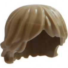 LEGO férfi haj félhosszú kócos, sötét sárgásbarna (92746)