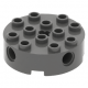LEGO henger 4x4 oldalán lyukakkal középen tengely-csatlakozóval, sötétszürke (6222)