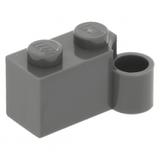 LEGO kocka csuklós elem 1×2 alsó csatlakozóval, sötétszürke (3831)