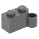 LEGO kocka csuklós elem 1×2 alsó csatlakozóval, sötétszürke (3831)