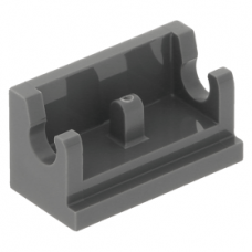 LEGO kocka csuklós elem alapja (zsanér) 1×2, sötétszürke (3937)