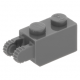 LEGO kocka csuklós elem 1×2 függőleges kettős villával, sötétszürke (30365)