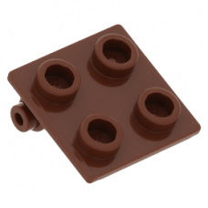 LEGO kocka csuklós elem lapos teteje (zsanér) 2×2, vörösesbarna (6134)