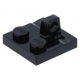 LEGO lapos csuklós elem 2×2 tetején csatlakozóval, fekete (92582)