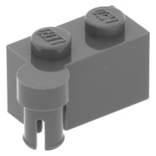 LEGO kocka csuklós elem 1x2 felső csatlakozóval, sötétszürke (3830)